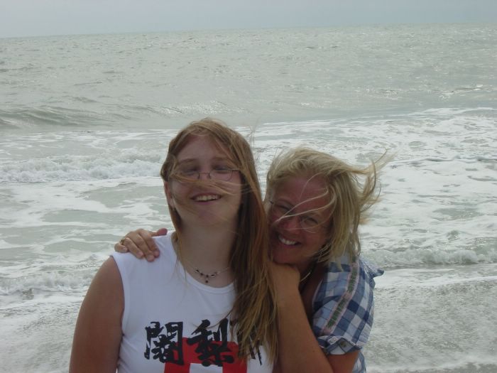 Liz and Mum on Beach