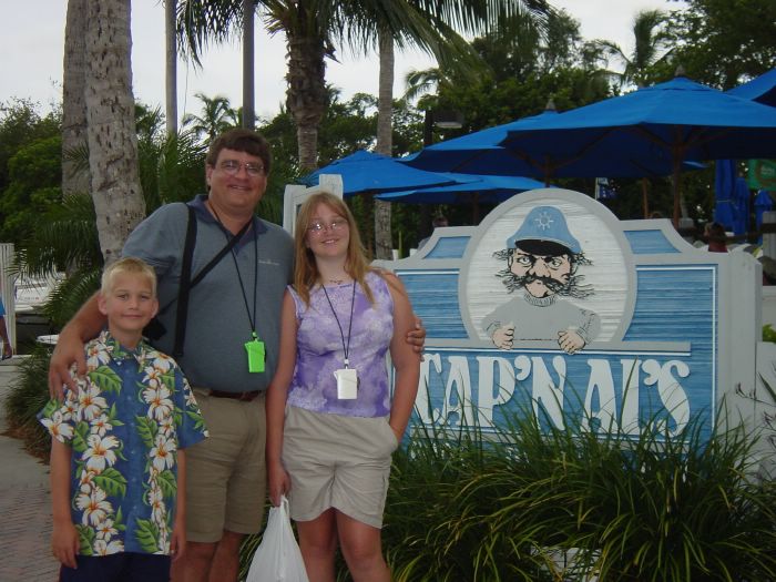 Dad and Kids at Cap'n Al's