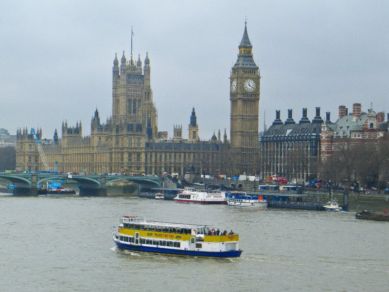 CIMG1725.jpg - Houses of Parliament: Palace of Westminster,  Portcullis House,  Norman Shaw Building, view from Golden Jubilee Bridges