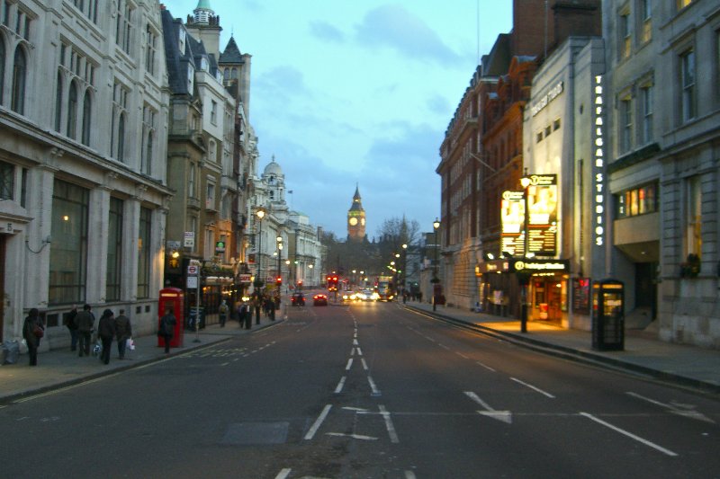 CIMG1997.jpg - Whitehall, Looking South to The ClockTower of the Palace of Westminster (Trafalgar Studios, right)