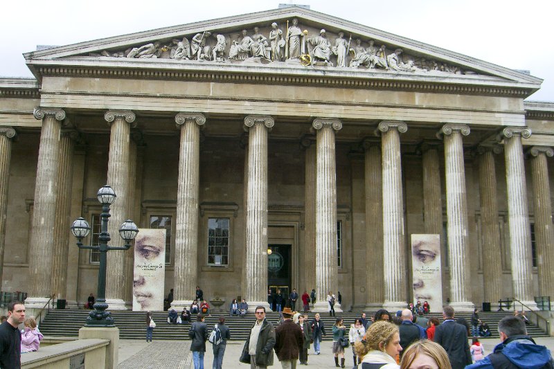London040106-1826.jpg - British Museum, Main entrance Great Russell Street