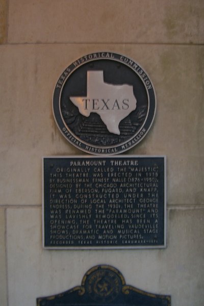CIMG8000.JPG - State and Paramount Theatres, Texas Historical Commission, Official Historical Medallion