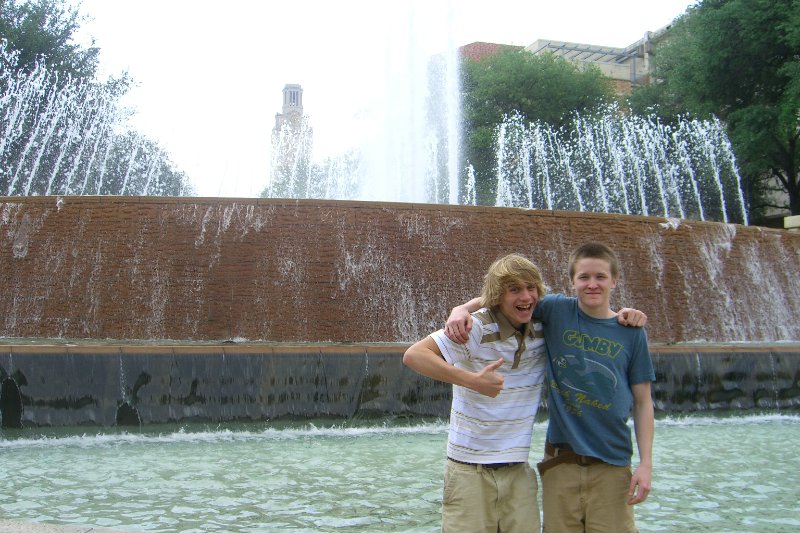 CIMG8111.JPG - Mike and Dan in front of East Mall Fountain