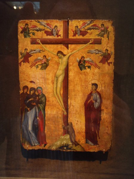 P2160113.JPG - Crucifixion with Saint Francis, by Jacopino da Reggio last third of 13th century