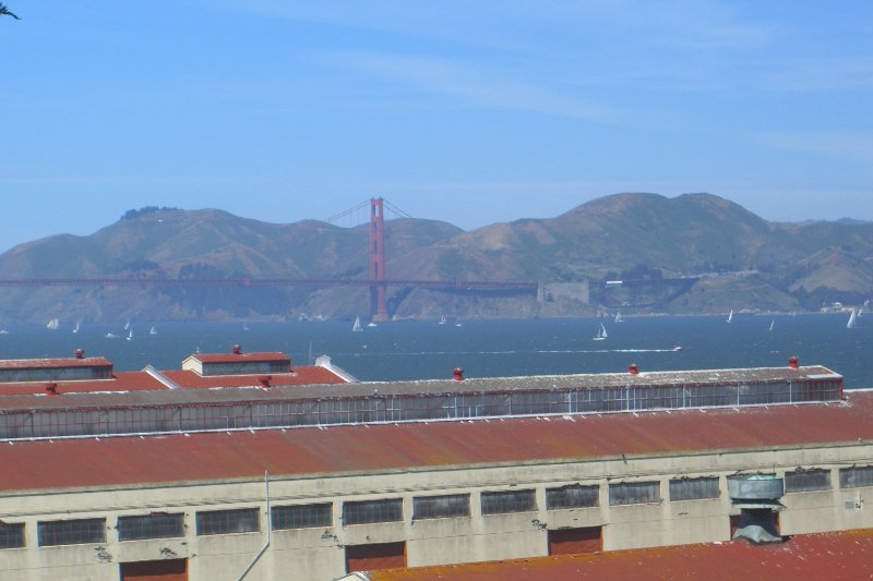 CIMG6433.JPG - Fort Mason Lower Reservation, Golden Gate Bridge (background)