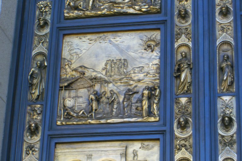 CIMG6378.JPG - Grace Cathedral-Replicas of Ghiberti's The Gates of Paradise from the Baptistry in Florence, Italy