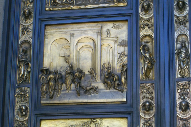 CIMG6379.JPG - Grace Cathedral-Replicas of Ghiberti's The Gates of Paradise from the Baptistry in Florence, Italy