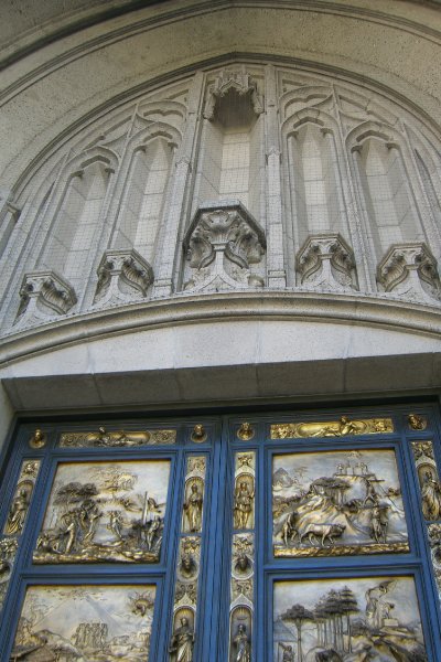 CIMG6386.JPG - Grace Cathedral-Replicas of Ghiberti's The Gates of Paradise from the Baptistry in Florence, Italy