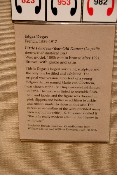 Boston041809-5221.jpg - "Little Fourteen-Year-Old Dancer" Bronze by Edgar Degas, 1880