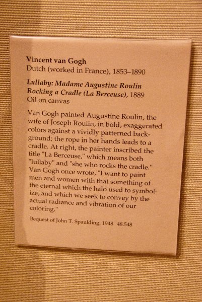 Boston041809-5225.jpg - "Lullaby: Madame Augustine Roulin Rocking a Cradle" by Vincent van Gogh 1889