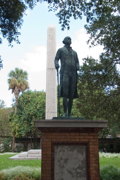 Charleston100309-9762.jpg - George Washington Statue, located in Washington Park with Washington Light Infantry Civil War Memorial