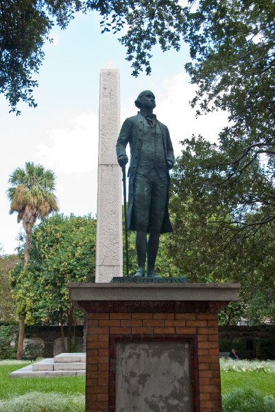 Charleston100309-9763.jpg - George Washington Statue, located in Washington Park with Washington Light Infantry Civil War Memorial