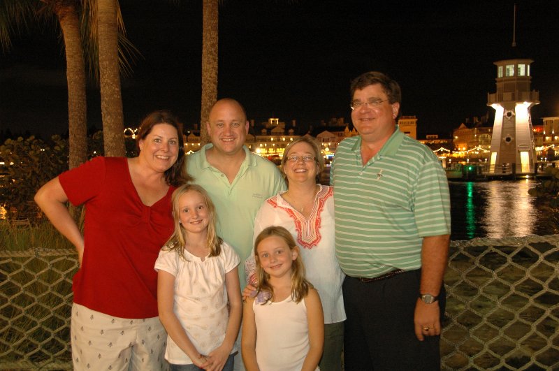 DisneyPhotoImage1.jpg - Bill, Laura, and the Cousins with DIsney's Boardwalk in the background