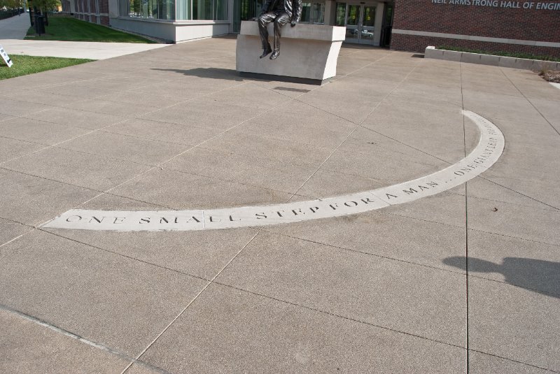 Purdue092609-9511.jpg - "One Small Step for a Man..." Kirk Plaza in front of Neil Armstrong Hall of Engineering.