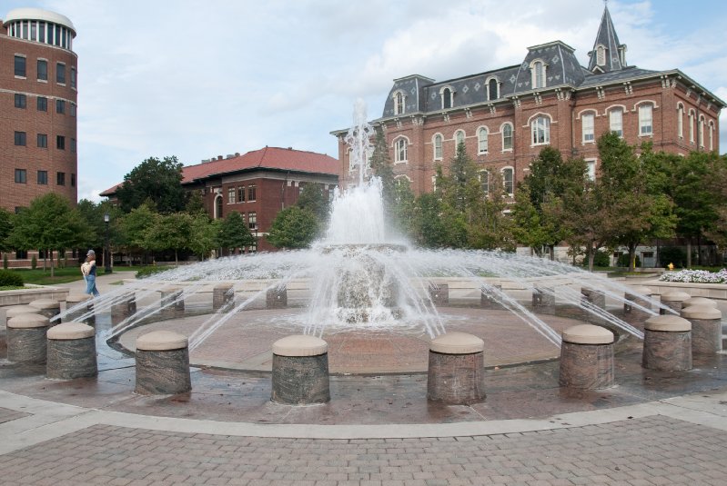 Purdue092609-9544.jpg - Loeb Fountain, University Hall (background)