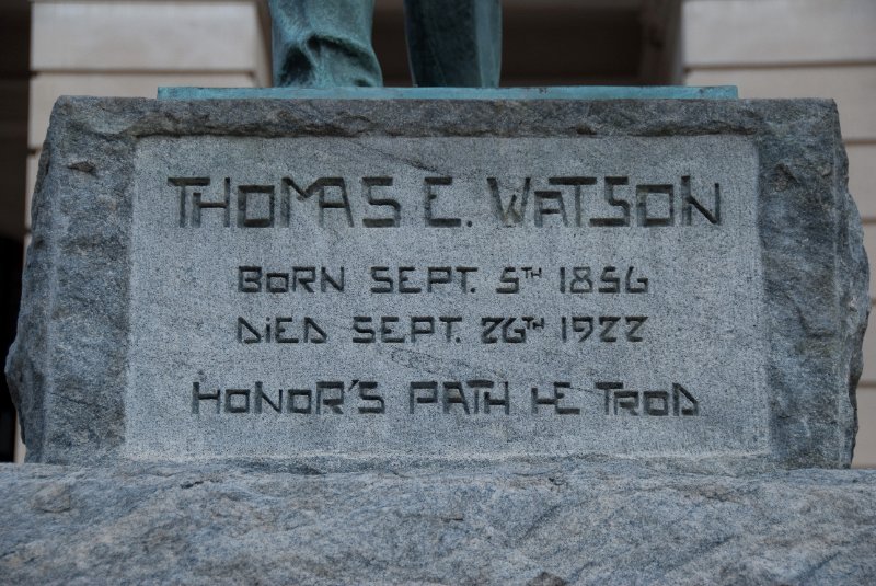 Atlanta082509-8823.jpg - Thomas E. Watson.  Born Sept. 5th, 1856, Died Sept. 26th, 1922. Honor's Path He Trod