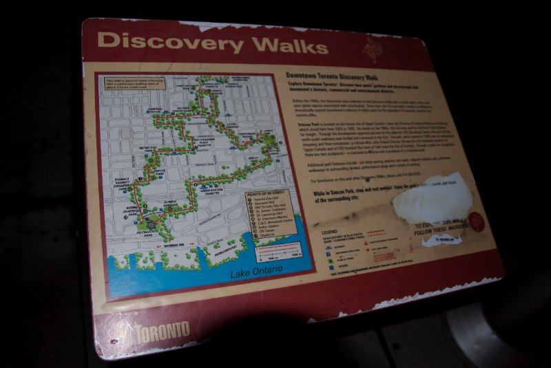 DSC_0345.jpg - Discovery Walks sign at Simcoe Park, Toronto