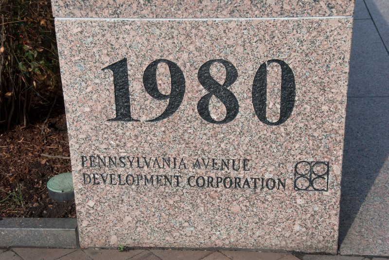 WashDC032709-4145.jpg - Freedom Plaza, home of  General Pulaski's statue, 1980.  Pennsylvania Avenue Development Corp