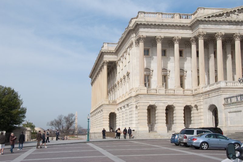 WashDC032709-4254.jpg - The United States Capitol, South Wing, House. Washington Monument (background, center)