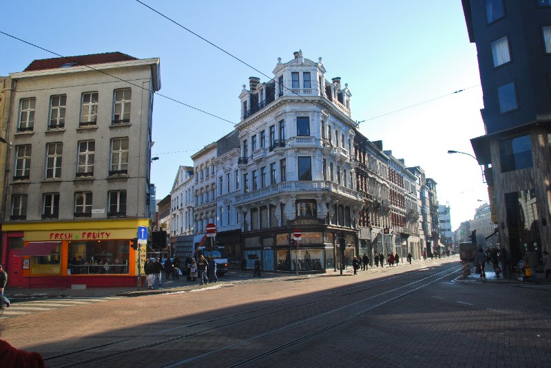 Antwerp021610-1535.jpg - St Andries. Wedge shaped building at the corner of Kammenstraat and Nationalestraat