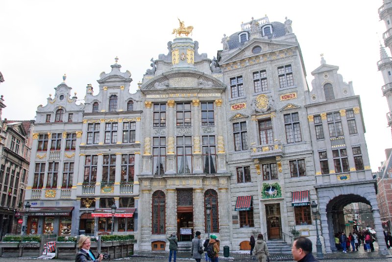 Brussels021510-1287.jpg - L'Étoile, Le Cygne, L'Arbre d'Or, La Rose, Le Mont Thabor (right to left), South West corner of Grand Place