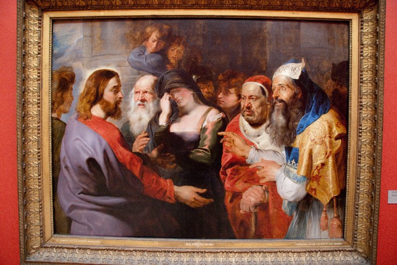 Brussels021410-1066.jpg - Peter Paul Rubens, Siegen 1577-Anvers 1640, Le Christ et La Femme Adultere