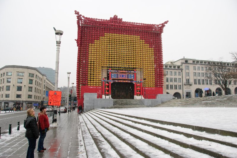 Brussels021410-0989.jpg - Europalia.China Tea House, temporary facade adorning the Dynasty building, Mont des Arts