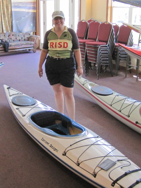IMG_0396.jpg - At Geneva Kayak:  Cathie got her new kayak today!