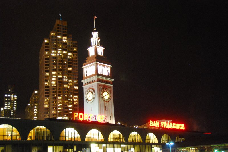SanFrancisco030910-1842.jpg - Port of San Francisco, Ferry Building Clock Tower, view from the Public Promedande on the water front