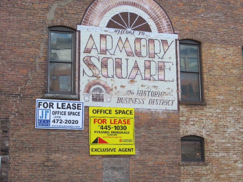 Syracuse012610-0069.jpg - "Welcome to Armory Square in Historic Business District" -- building at the corner of Clinton and Walton Streets