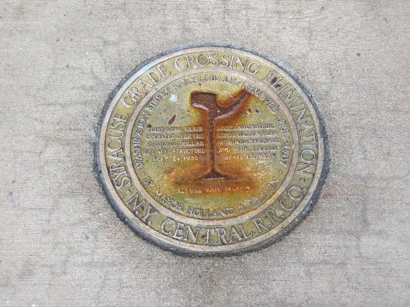 Syracuse012610-0145.jpg - Syracuse City Hall plaque reads - "Syracuse Grade Crossing Elimination.  NY Central RR Co."