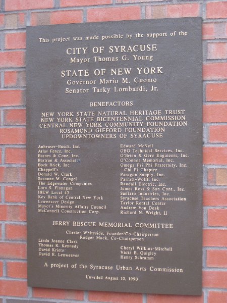 Syracuse012610-0187.jpg - The Jerry Rescue Memorial Committe, Unveiled August 10, 1990