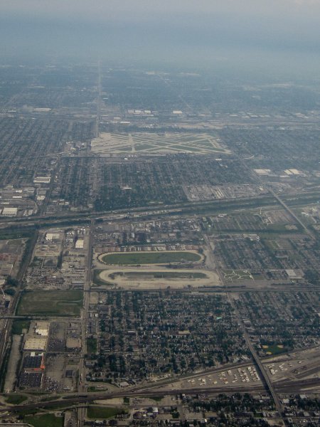 Taiwan060210-1065.jpg - Looking South:  Chicago Motor Speedway, Hawthorne Park Racetrack, Midway Airport, Flying from Seattle to Chicago; approaching OHare.
