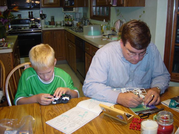 Mike and Dad making a model