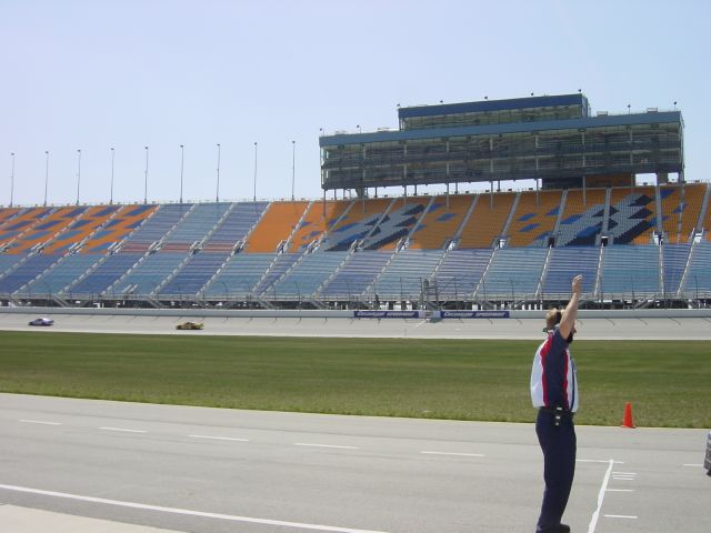 Steve going around the track
