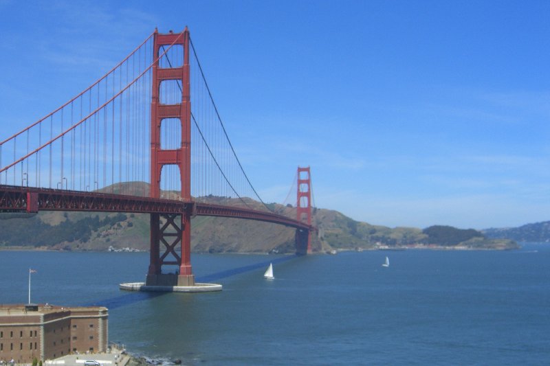 CIMG6472z.jpg - Golden Gate Bridge (Fort Point, foreground) viewed from Battery East Road