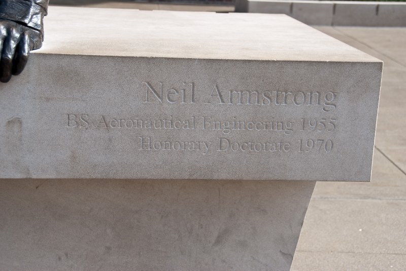 Purdue092609-9516.jpg - Neil Armstrong -- BS Aeronautical Engineering, 1955. Honorary Doctorate, 1970.