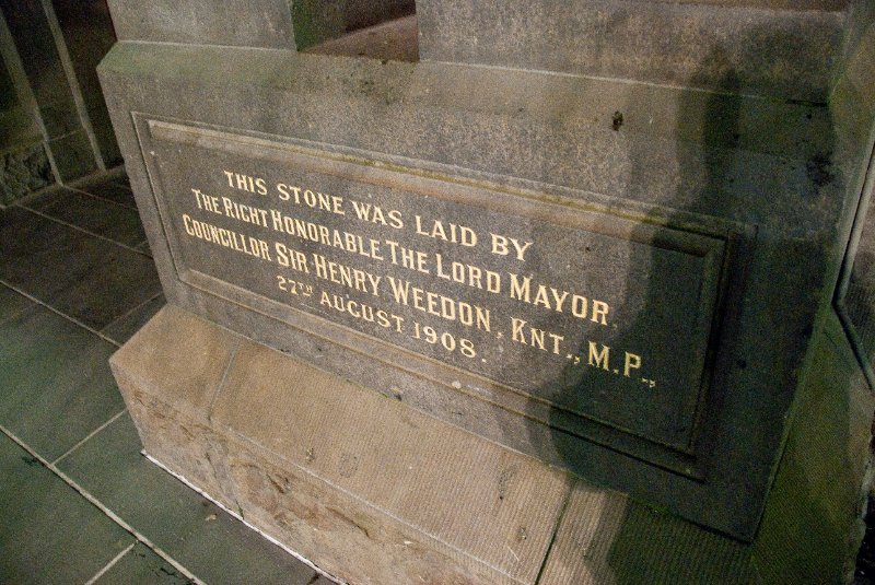 Melbourne090409-9392.jpg - Melbourne Town Hall - Corner Stone laid by Mayor Sir Henry Weedon, 27-Aug-1908