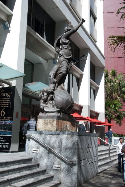 Sydney090209-9181.jpg - Statue in front of Royal Exchange Building on Pitt Street.