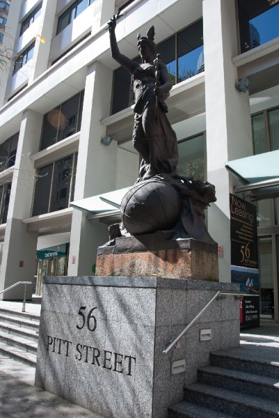 Sydney090209-9182.jpg - Statue in front of Royal Exchange Building on Pitt Street.