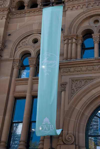 Sydney090209-9243.jpg - "The Magic Lives On - QVB" Queen Victoria Building, view from South Side