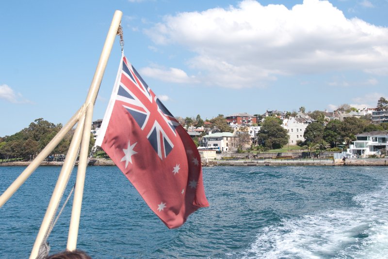 Sydney090109-9077.jpg - Flag from the back of the Ferry.