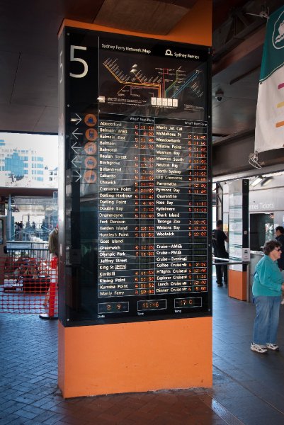 Sydney090109-9128.jpg - Sydney Ferry Network Map - Circular Quay Ferry Terminal