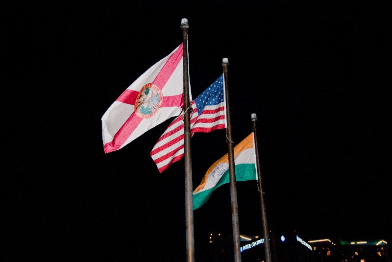 Miami041509-4964.jpg - Flags of Bayfront Walkway and Facilities