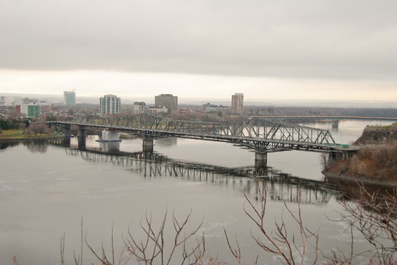 DSC_0299.jpg - Looking North East on the Ottawa River. Royal Alexandra Interprovincial Bridge