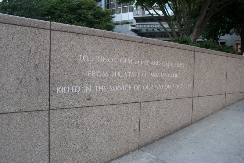 Seattle080309-8519.jpg - Garden of Remembrance at Benaroya Hall by Robert Murase. Washington State War Memorial.