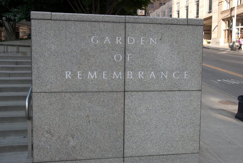 Seattle080309-8534.jpg - Garden of Remembrance at Benaroya Hall by Robert Murase. Washington State War Memorial.