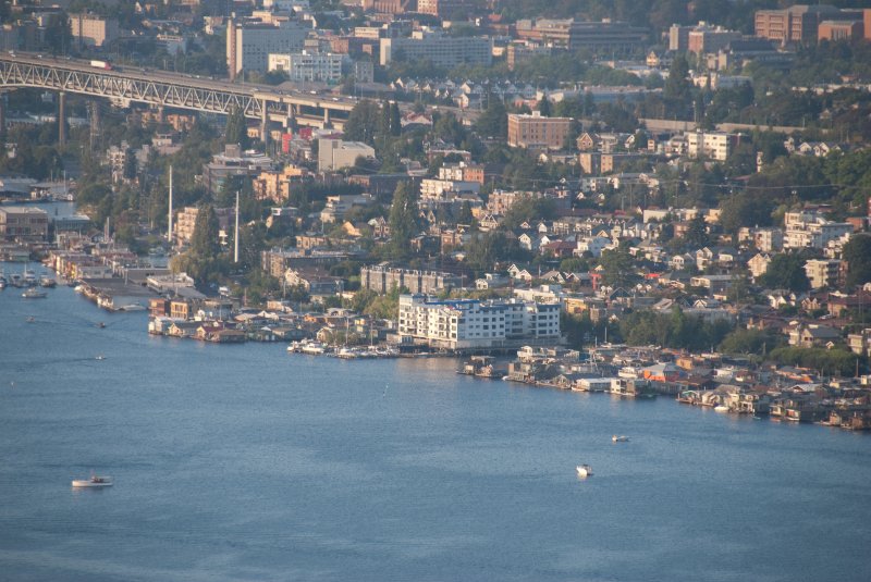 Seattle080309-8380.jpg - Sea Plane taking off from Lake Union, view looking North from the Space Needle