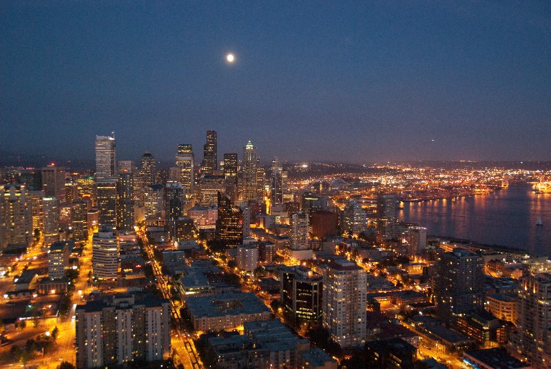 Seattle080309-8447.jpg - Downtown Seattle and Elliott Bay view looking South East from the Space Needle Observation Deck