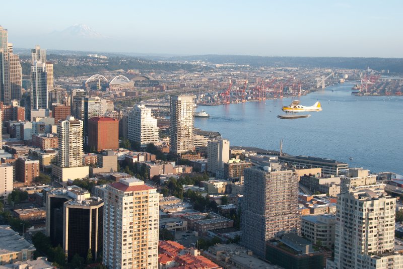 Seattle080309-8354.jpg - Downtown Seattle Skyline and Elliot Bay as viewed from the SE side of the Space Needle